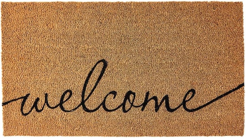 Kankun Coco Coir Door Mat with Heavy Duty Backing, Welcome Doormat (17" x 30"), Doormat Entrance (Welcome1-1Pack) - Image 1